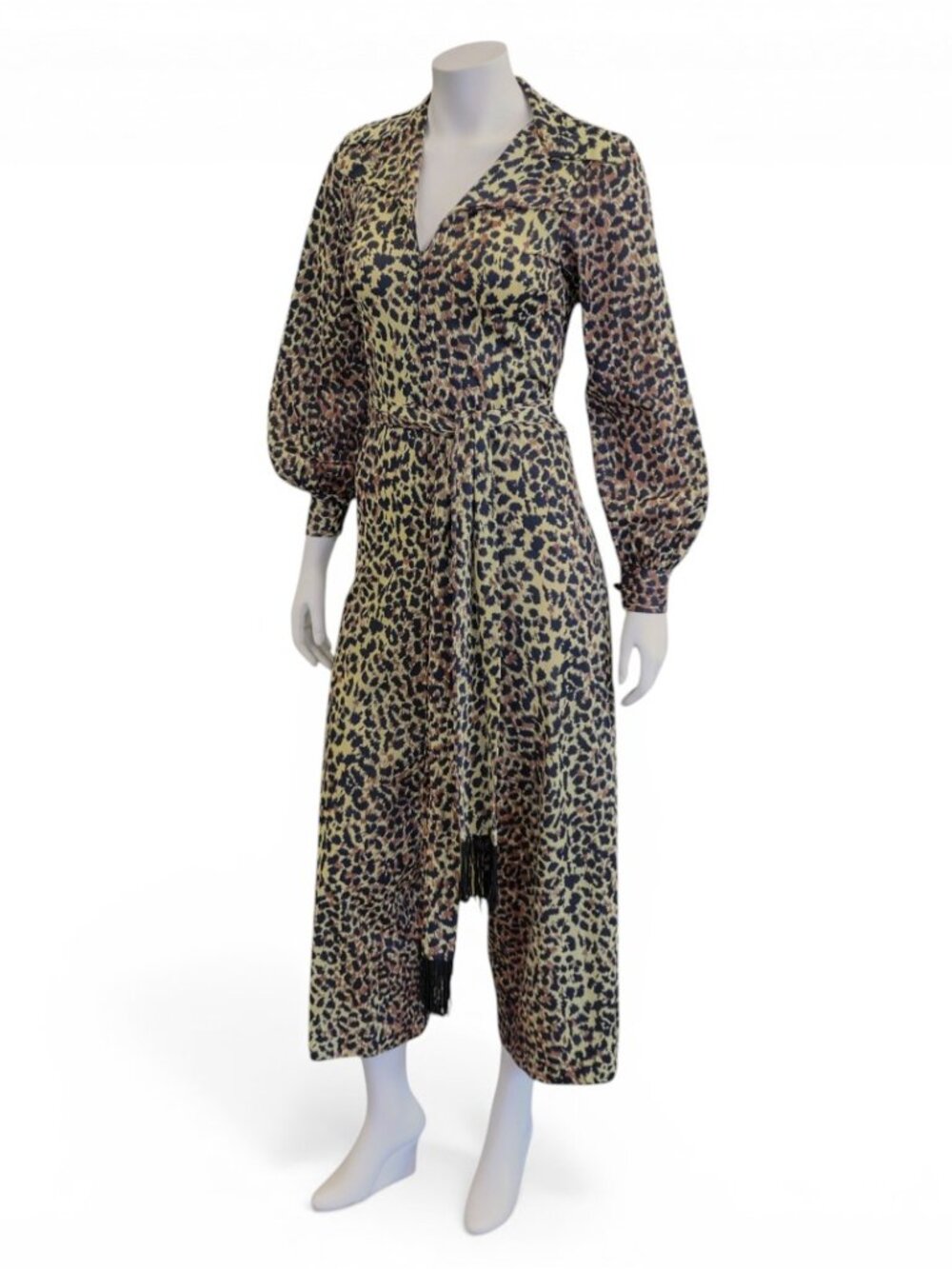 Vintage 1970s LEVOY'S Leopard Print Zip-Front Jumpsuit * Medium